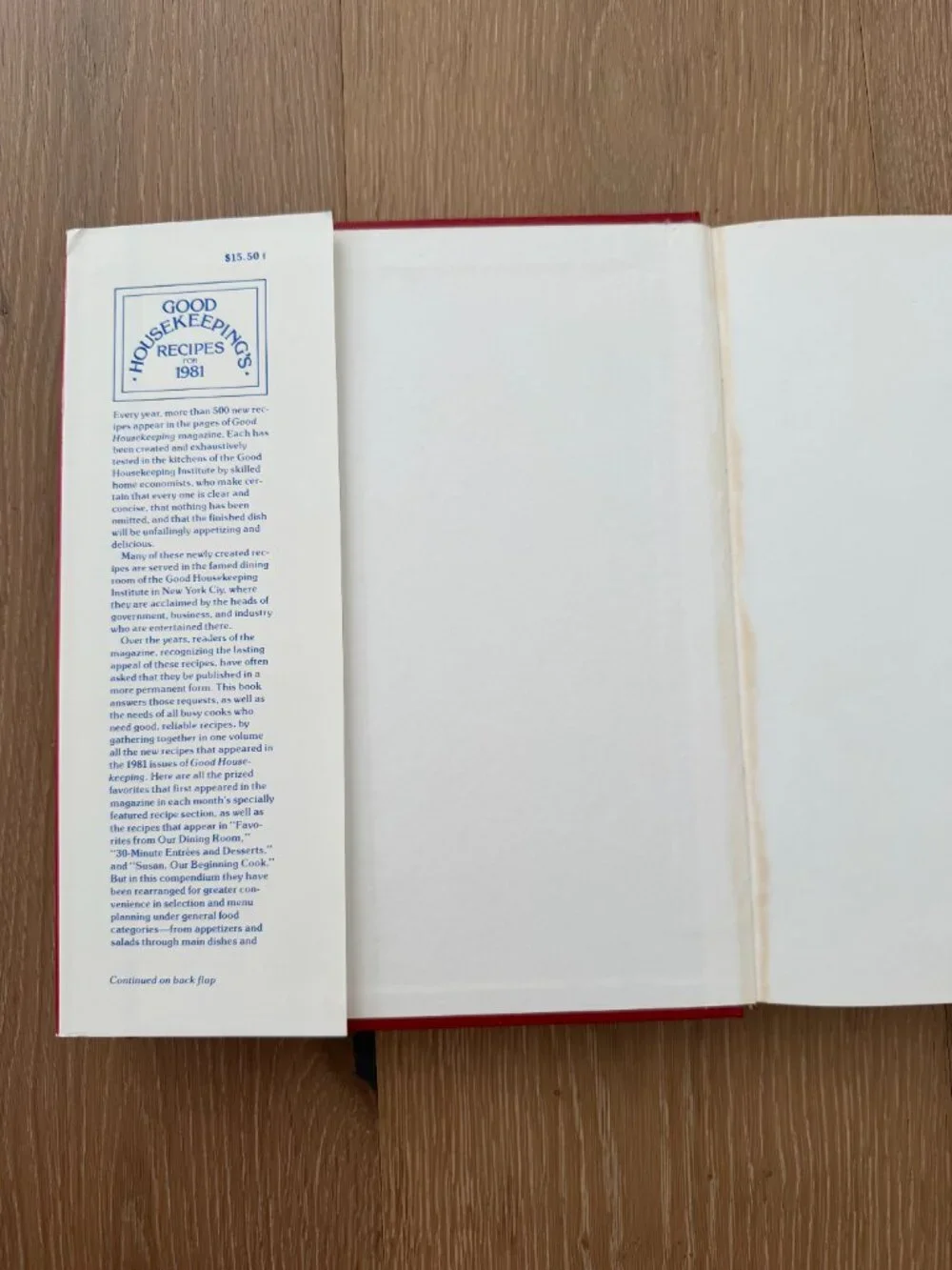 Good Housekeeping’s Recipes for 1981 Cookbook Vintage Dust Jacket Book